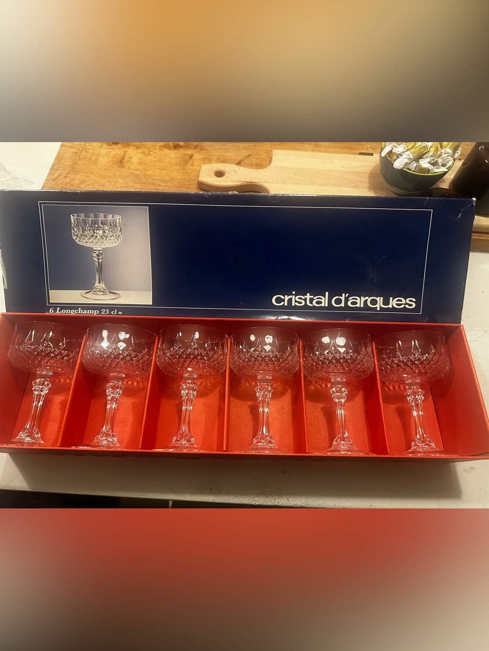 Longchamp Crystal Coupe Glasses in Clear (Set of 6)